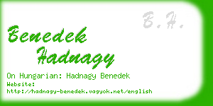 benedek hadnagy business card